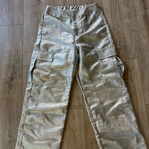 A Peach Y2k Silver Bling Cargo Pants Size Large BNWT